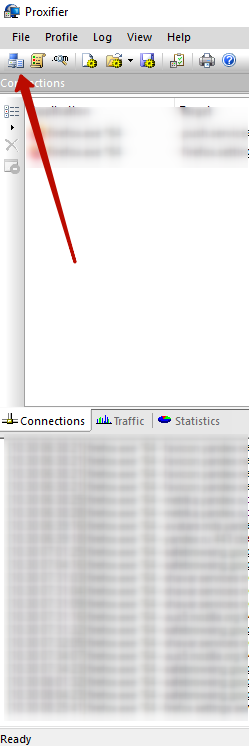 open the Proxifer program, click Proxy Servers