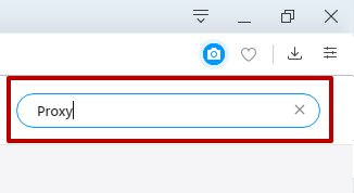 In the upper right corner, you can see the search field. Type “Proxy”