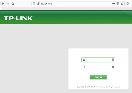 Enter 192.168.0.1 in the address bar of any browser